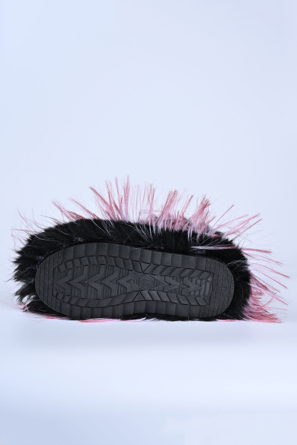 Festival Pink Ombre Furry Faux Fur Platform Round Toe Mid Calf Boots