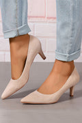 Casual Solid Color Pointed Toe Fine Heel Pumps